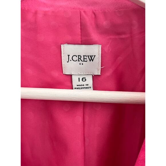 J. Crew Velvet Peak Lapel One-Button Blazer Brilliant Berry BU281 Women Size 16 - Picture 8 of 11